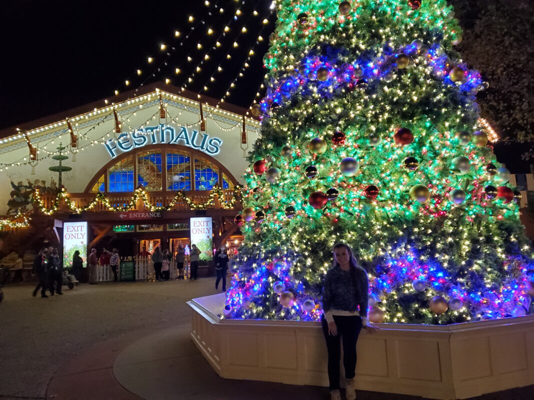 Busch Gardens Festhaus and tree