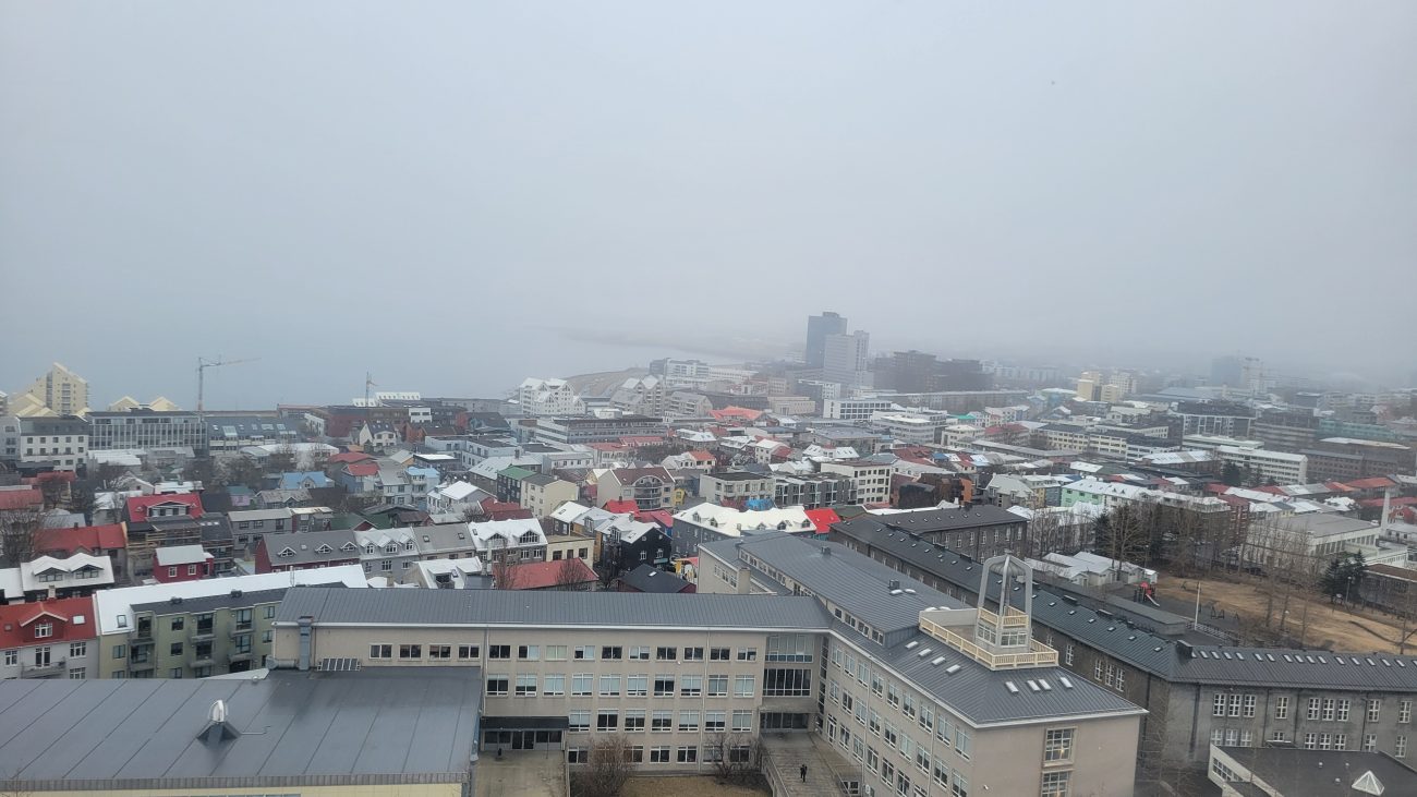 Reykjavik on a foggy morning