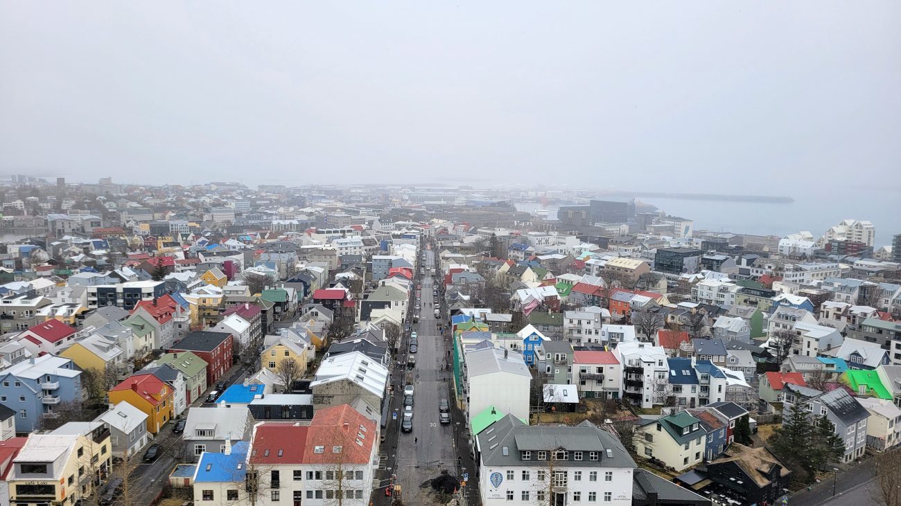 reykjavik, Iceland on a foggy morning