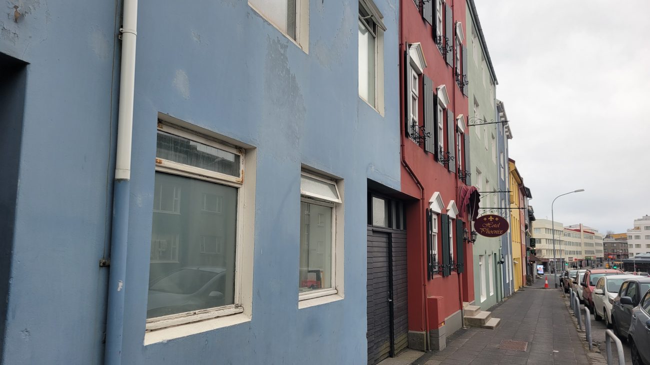 Colorful Side Street in Reykjavik, Iceland