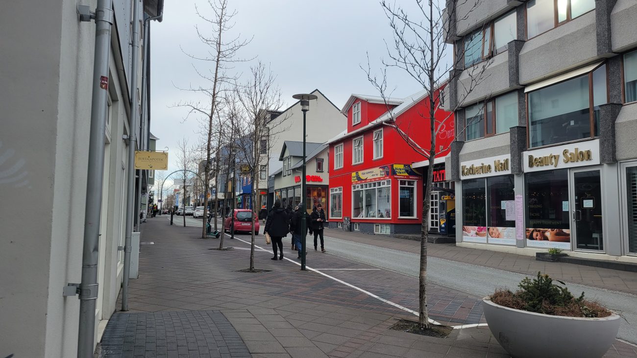 A colorful street in Reykjavik