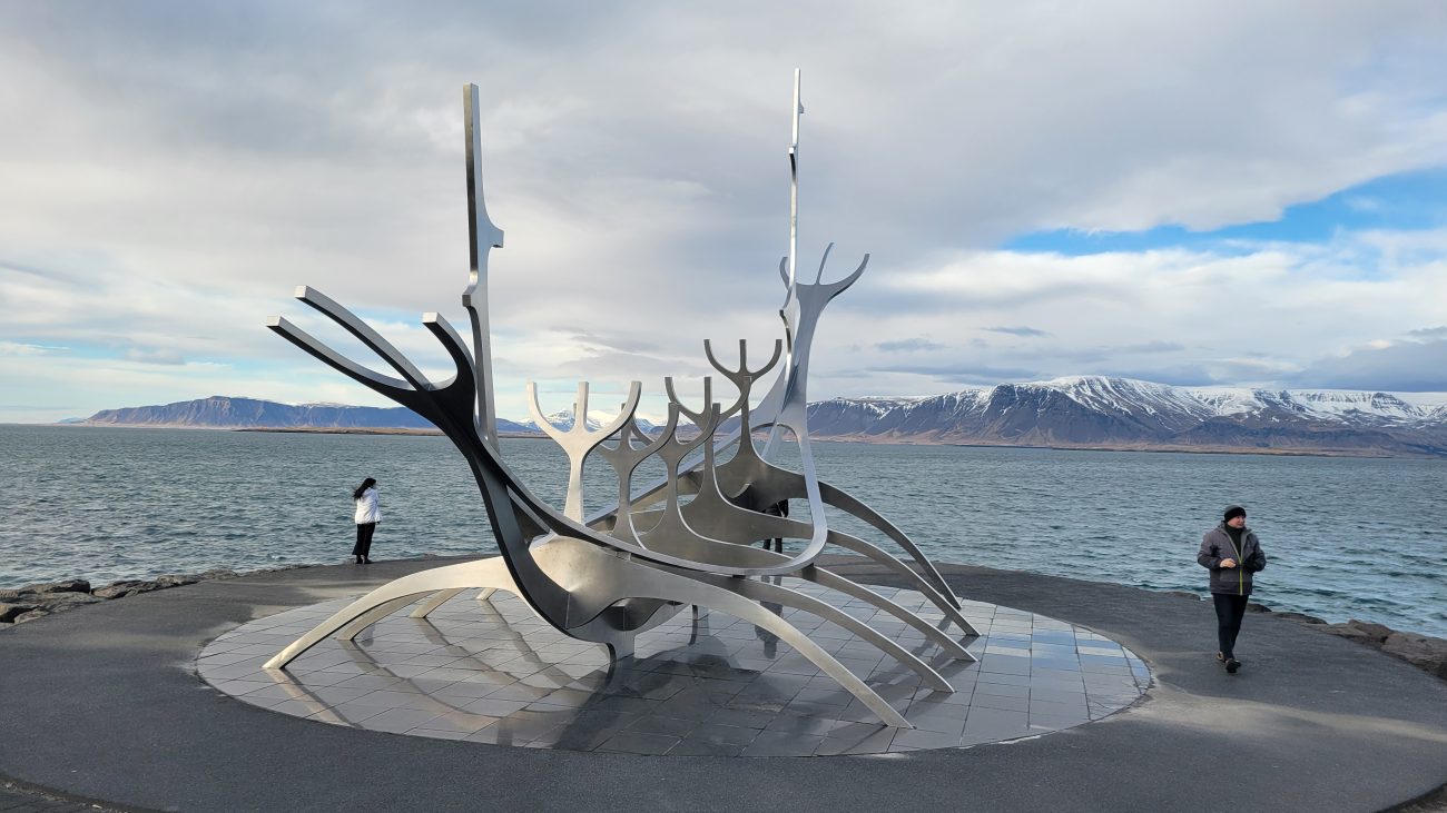 sculpture at the Reykjavik harbor