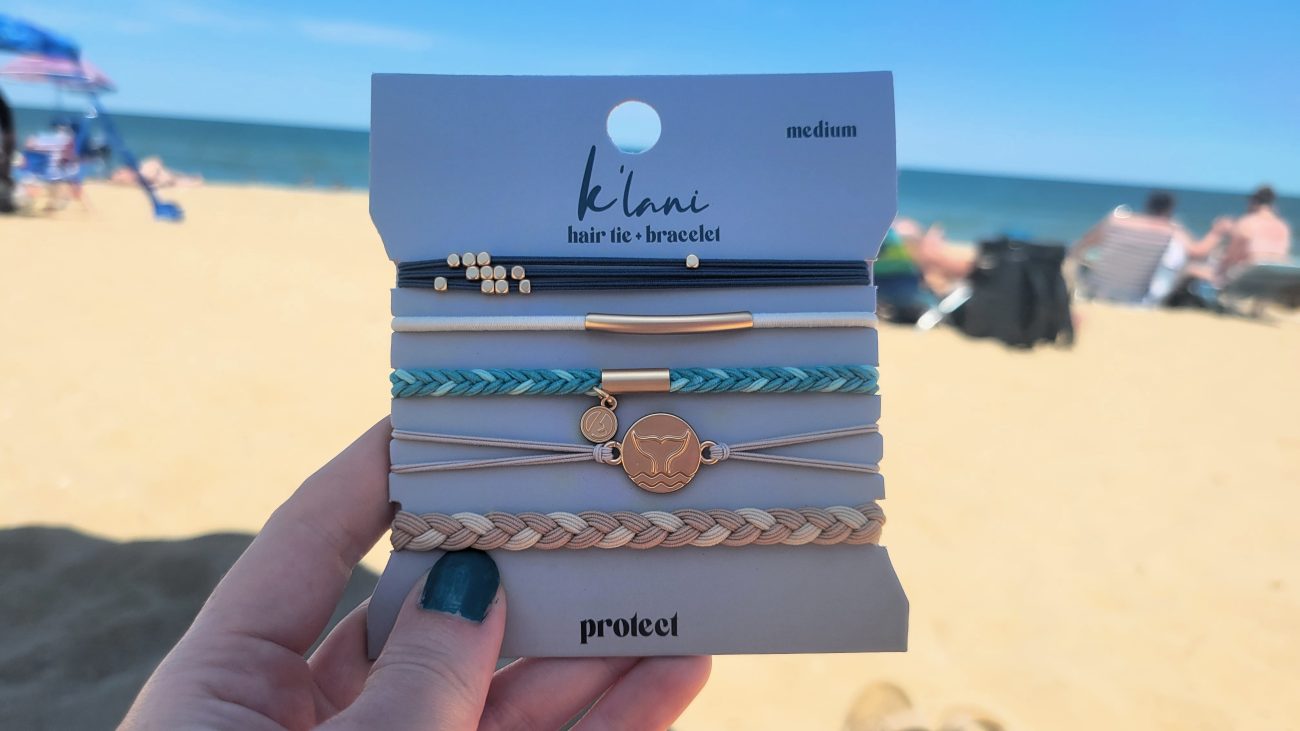 K'lani hair tie bracelets at the beach