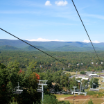 Bryce Resort, Bayse, VA with mountains in the distance and ski slopes in the foreground